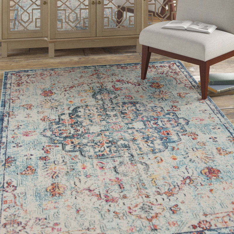Langley Street Felty Oriental Blue/Red/Beige Area Rug & Reviews Wayfair